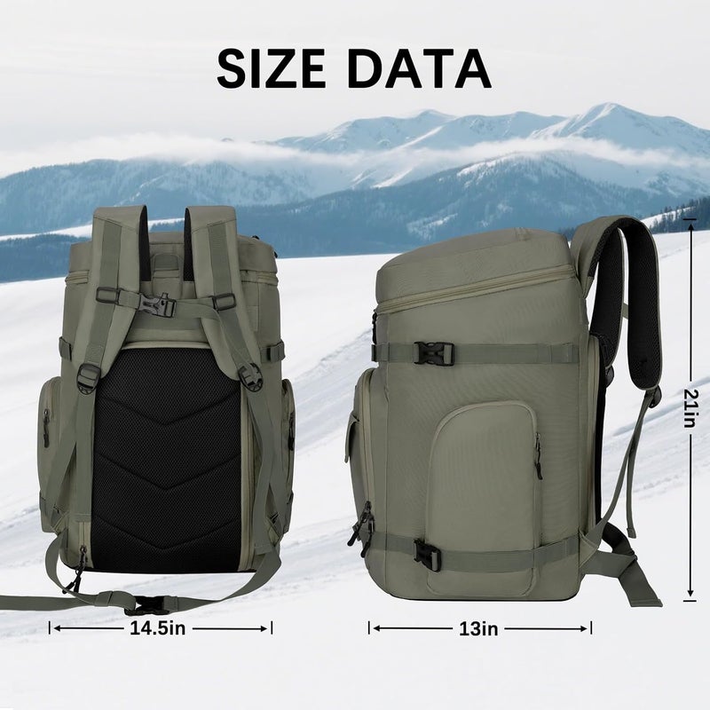 Tenfly Ski Boot Bag,65L Snowboard Boot Bag for Air Travel,Padded Ski Bakcpack for Helmet, Goggles, Gloves, Skis - Image 4